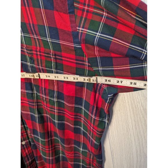 Vintage 90s Polo Ralph Lauren Golf Tilden Plaid Print Red Flannel Shirt Pony XL - Picture 4 of 5